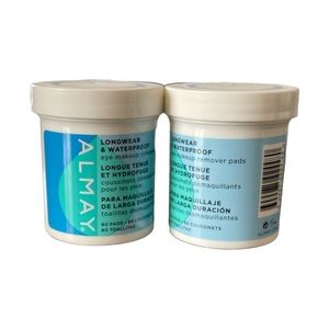 Almay Longwear & Waterproof Eye Makeup Remover Pads, 2 pack 80 Count Each